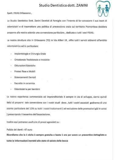 convenzione studio dentistico dott. ZANINI